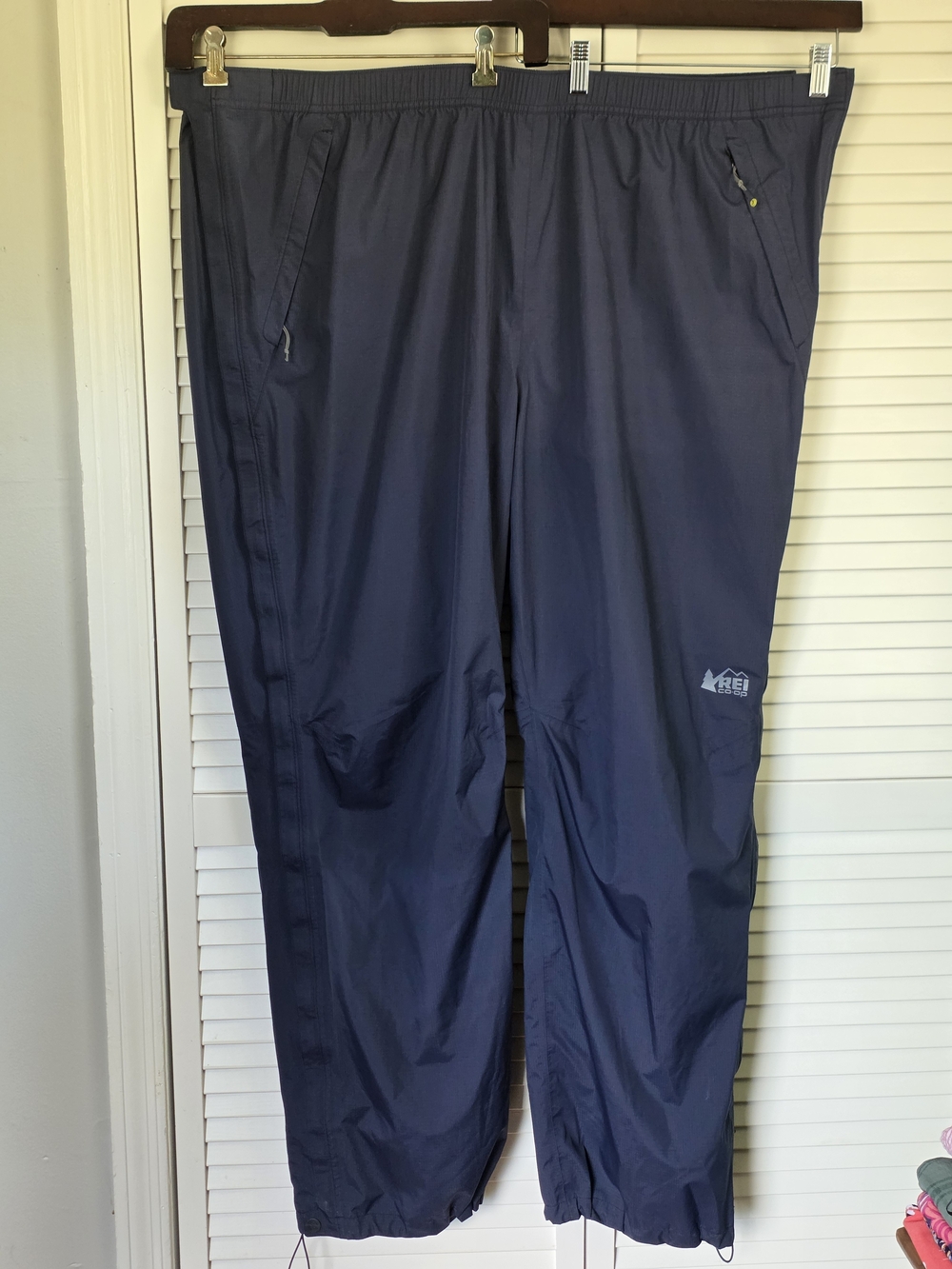 REI Co‑op Men’s 3XL Tall Peak 2.5L Full‑Zip Waterproof Pants – Blue/Gray Hiking